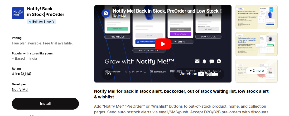 Notify! Back in Stock | PreOrder Overview