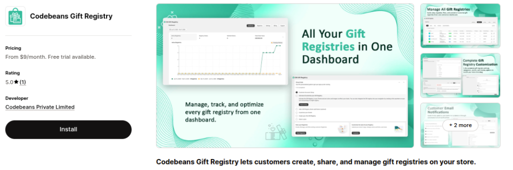 Codebeans Gift Registry app 