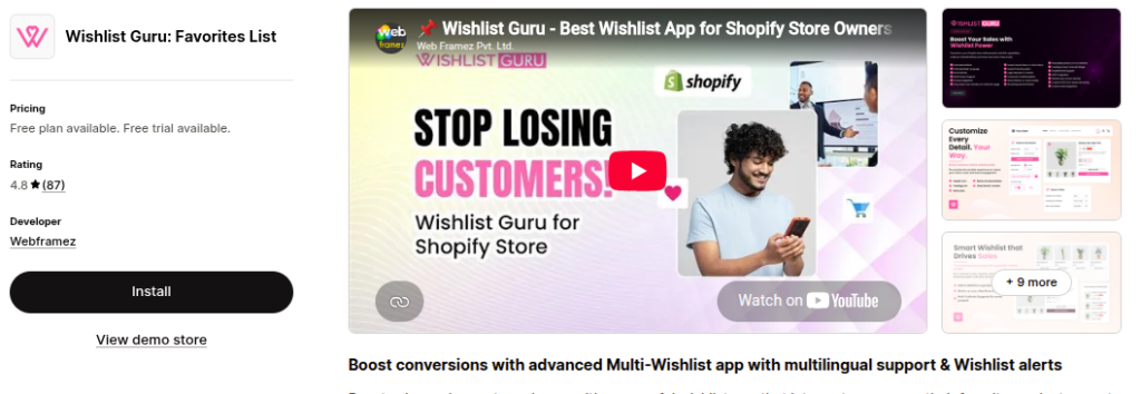 Wishlist Guru - Shopify app banner