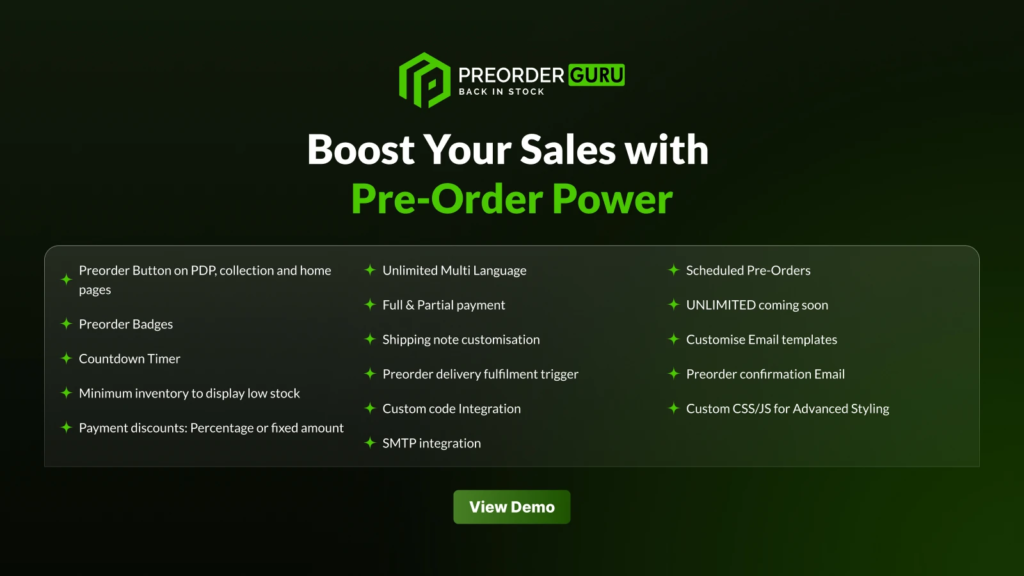 Preorder Guru – Advanced Shopify Preorder Management Solution