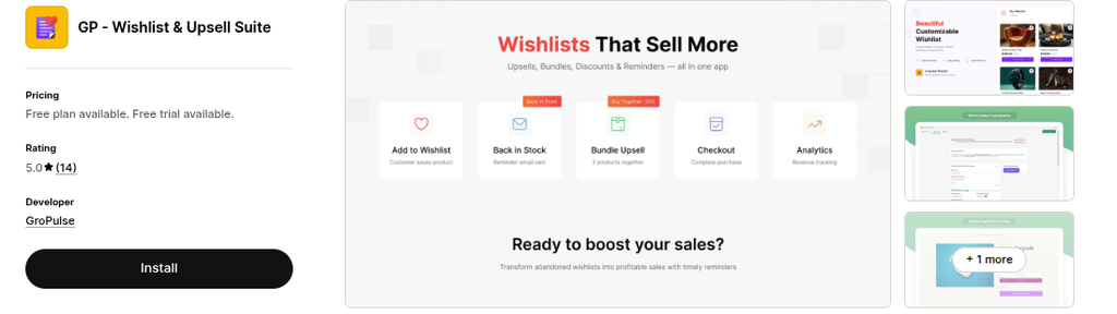 GP ‑ Wishlist & Upsell Suite
