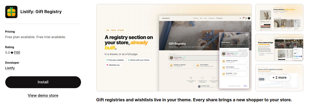 Listify: Gift Registry Overview