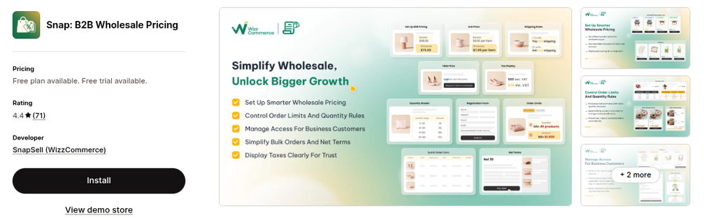 Snap: B2B Wholesale Pricing