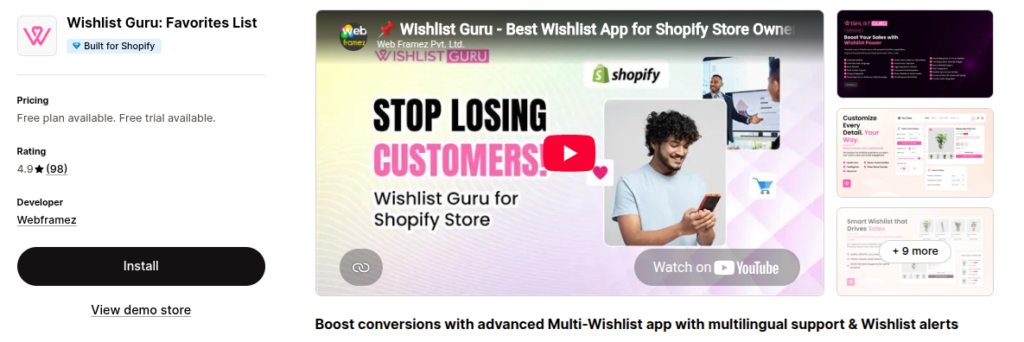 wishlist guru built for shopify
