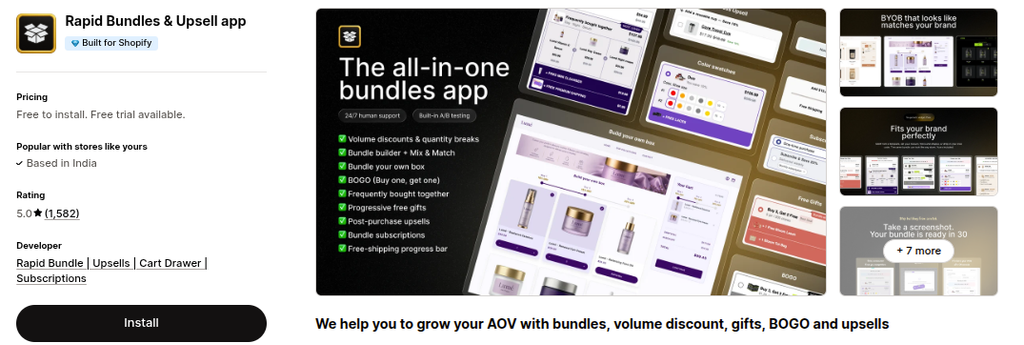 Increasing Order Value — Rapid Bundles & Upsell