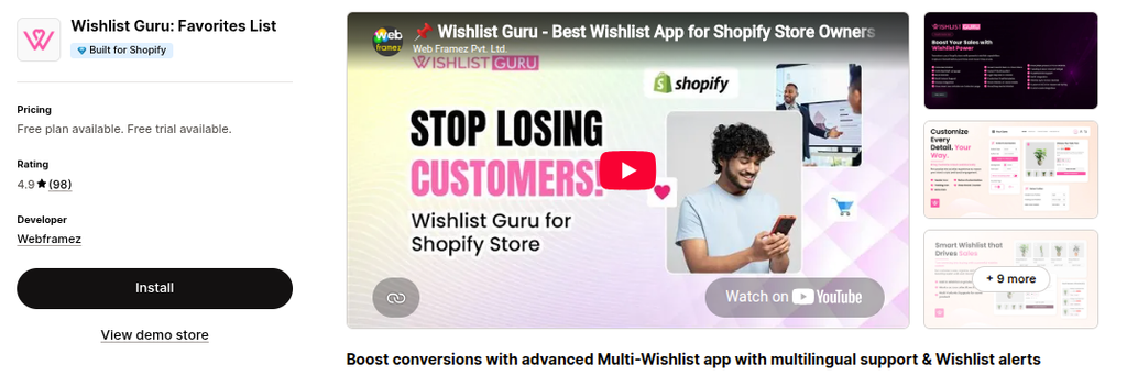Product Consideration — Wishlist Guru: Favorites List